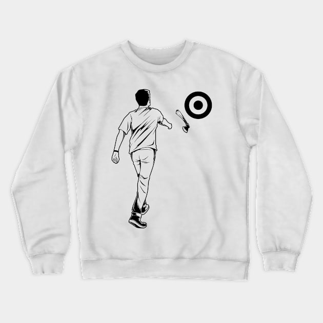 Man throwing axe - axe throwing Crewneck Sweatshirt by Modern Medieval Design